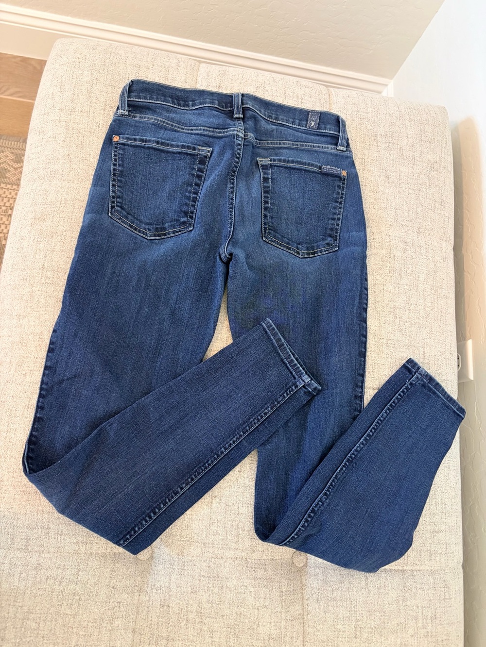 7 For All Mankind Women's Dark Blue Skinny Jeans “the skinny” Sz 27